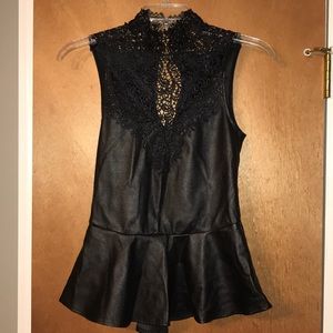 Forever 21 Lace and “Leather” Tank